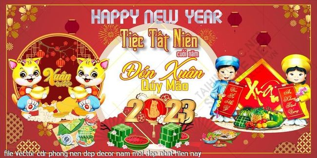 file vector cdr phong nen dep decor nam moi dep nhat hien nay